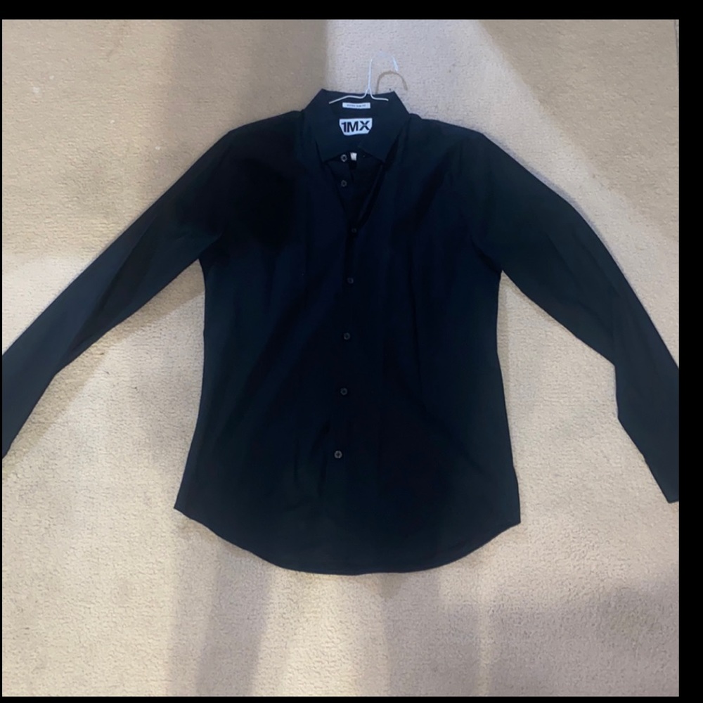 Mens black button down